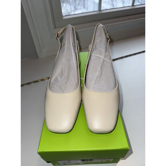 NIB Sam Edelman Terra Slingback Block Heel Ivory Leather Size US 5 $140 [jb] - Picture 10 of 16